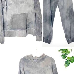Dannijo Tie Dye Hoodie Sweatpants Set Gray Size Large